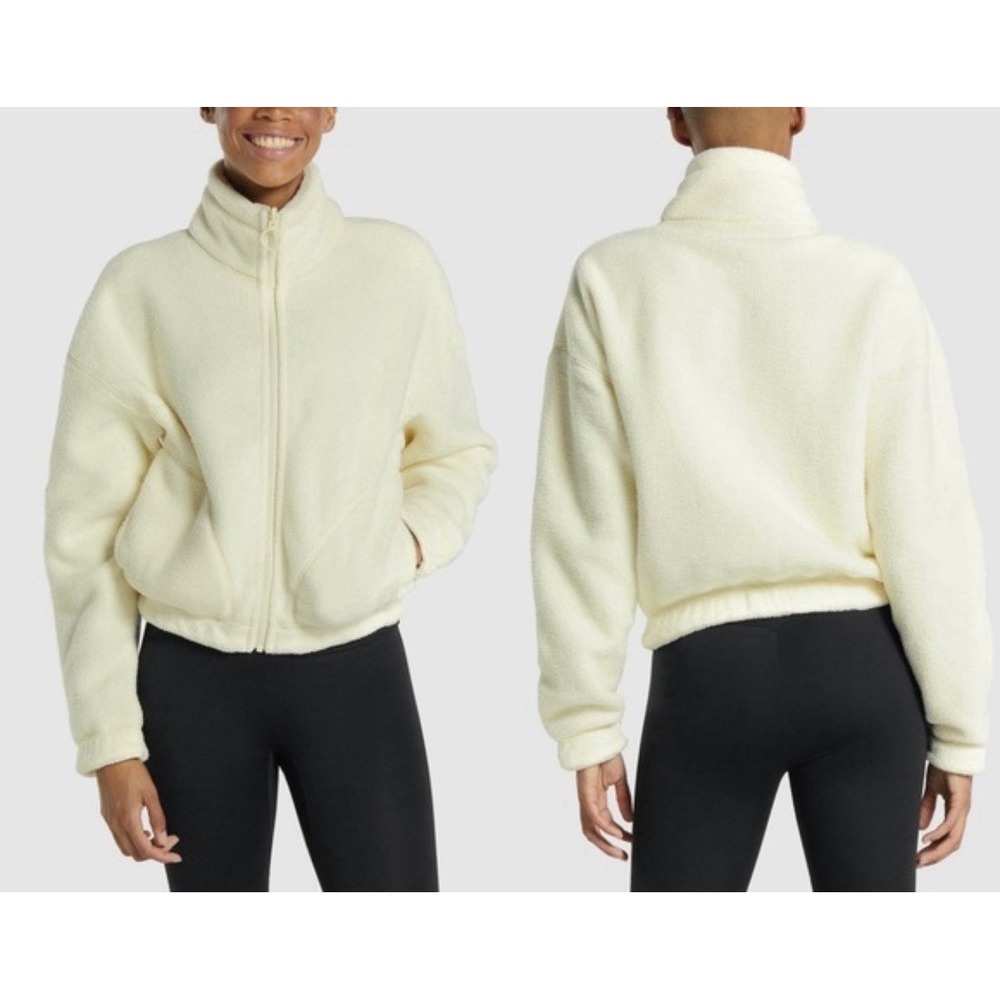 Women's Gymshark Yellow Sherpa Jacket Full Zip Size Small‎